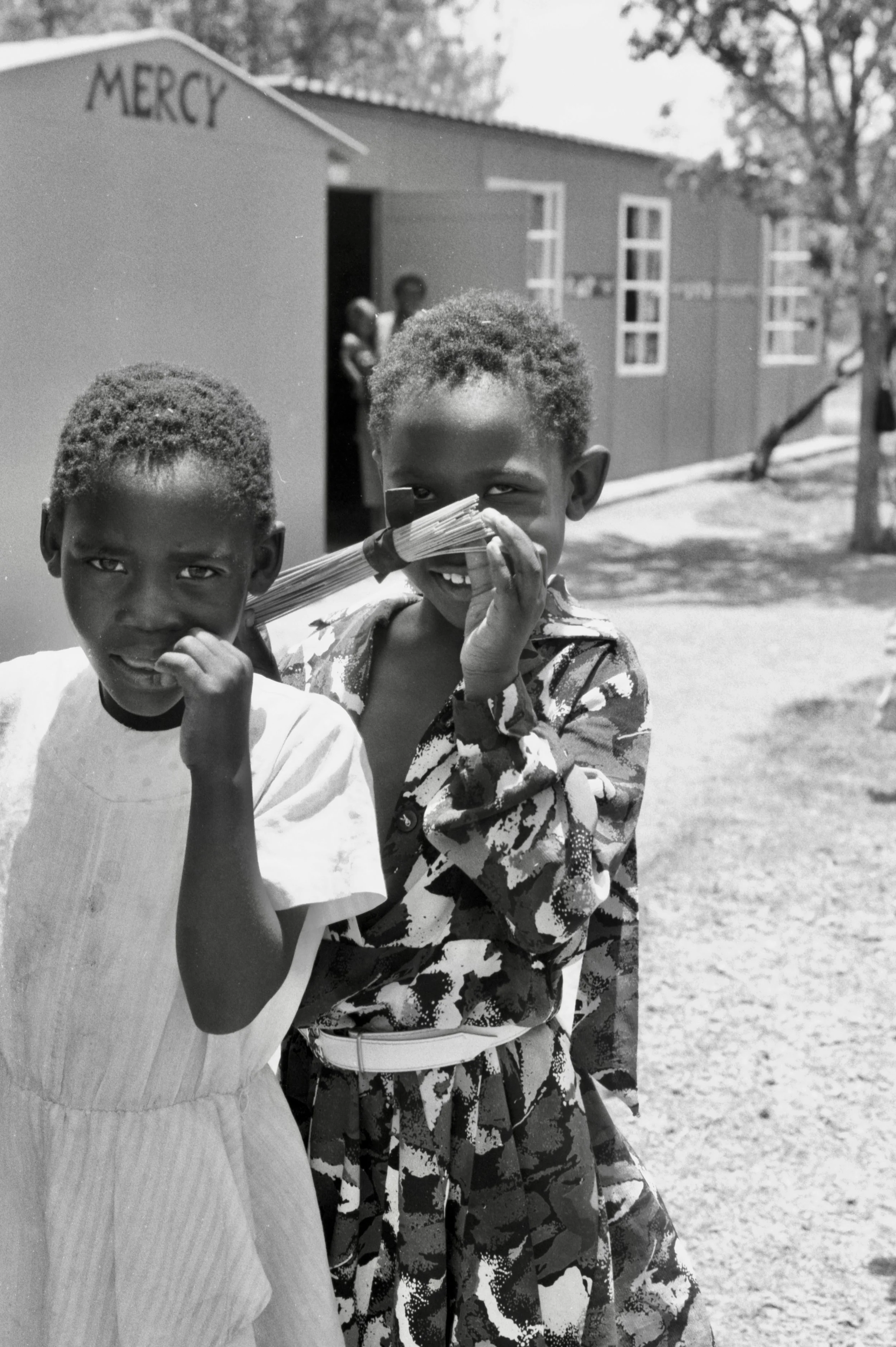 girls outside community building south africa