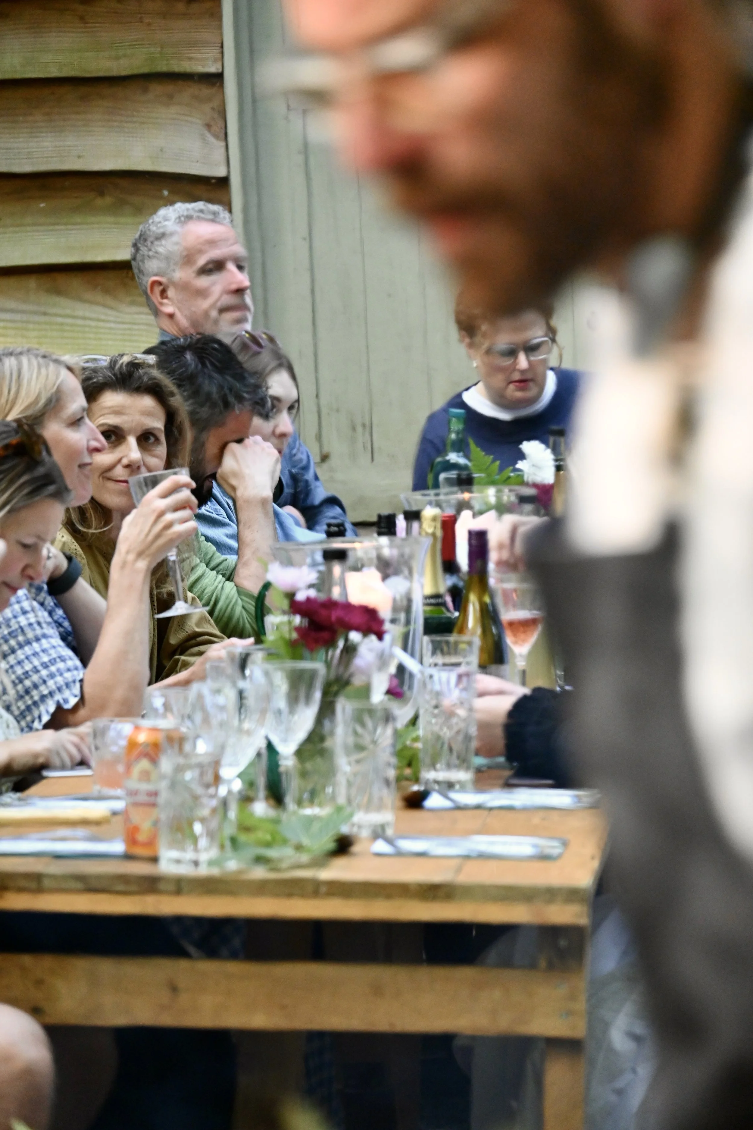 diners at woodland event