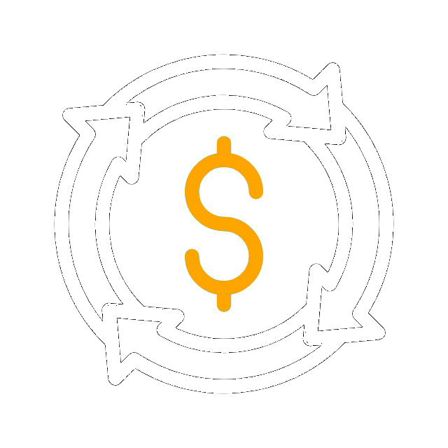 Ilustración de un símbolo de dólar rodeado por flechas que representa la recuperación postpago, la recuperación de reclamaciones médicas y la optimización de costos en el sistema de salud de Estados Unidos.