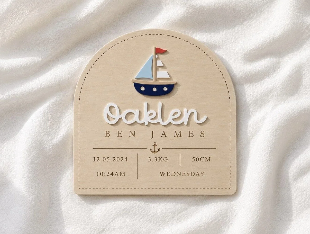 Boat Birth Announcement Sign