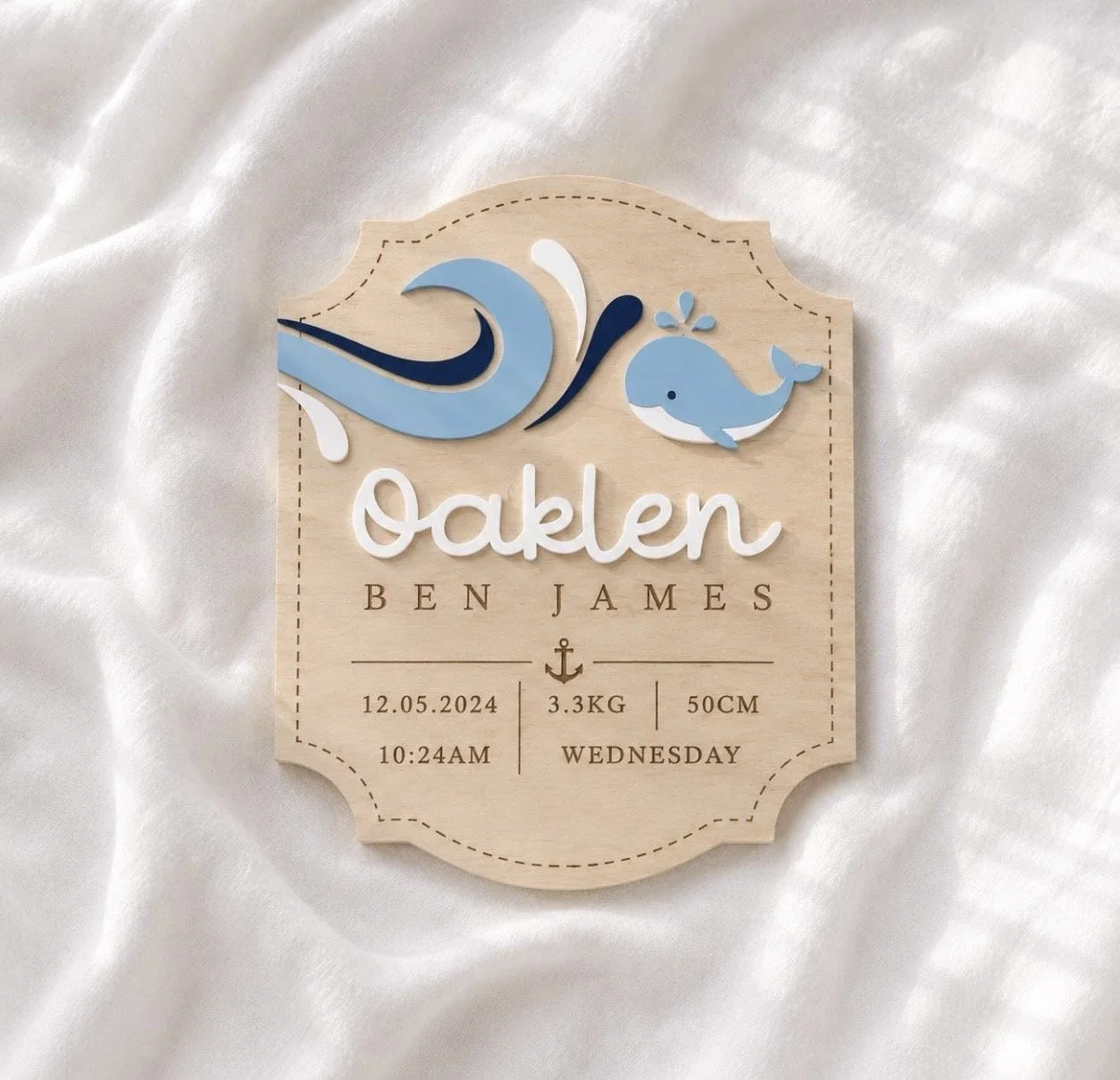 Whale Birth Announcement Sign