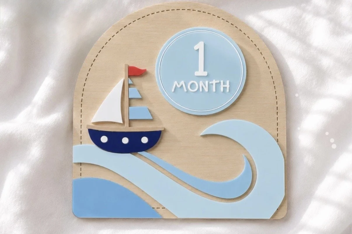 Whale Milestone Signs 1-12 Months