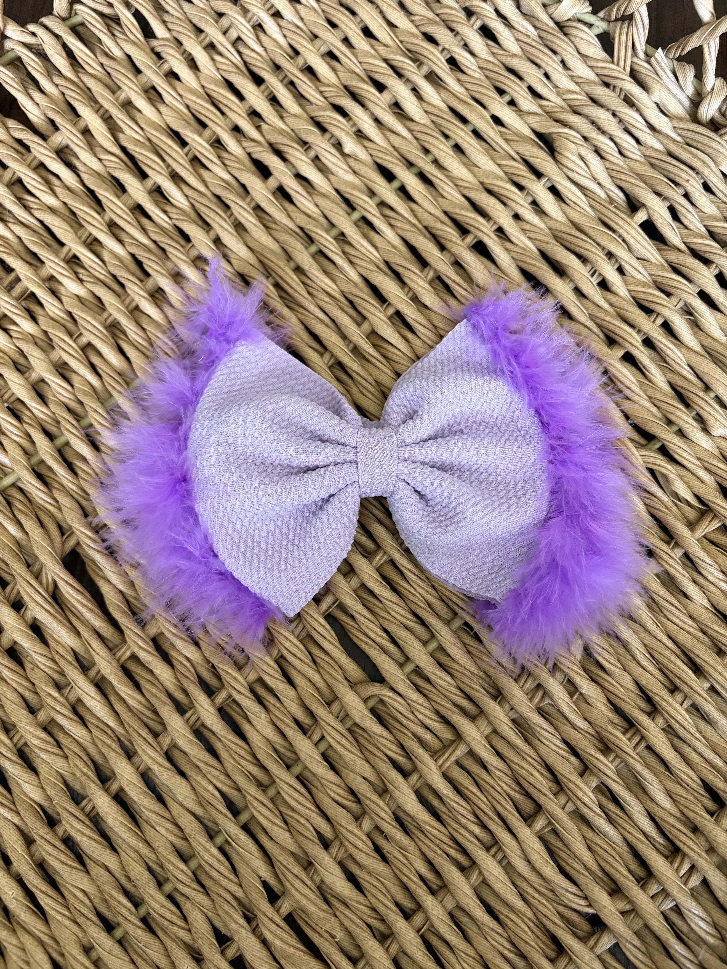 Light Purple with Fuzzy Trim on clip