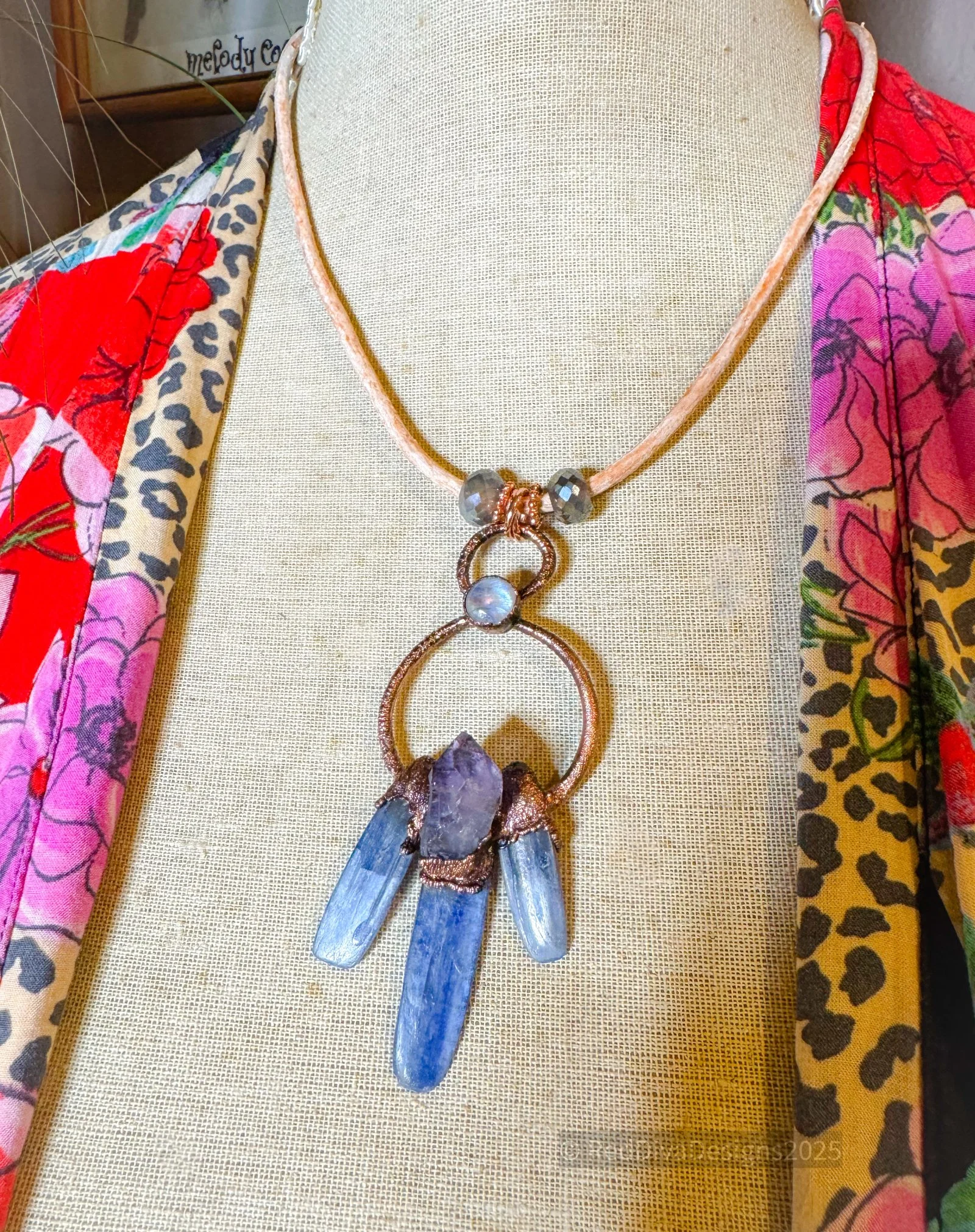 Blue Kyanite & Amethyst Necklace