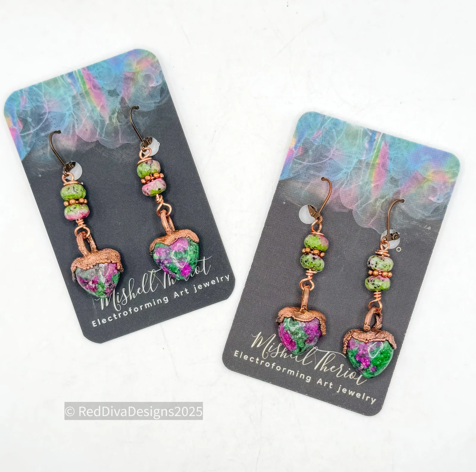 Ruby Zoistie Heart Earrings