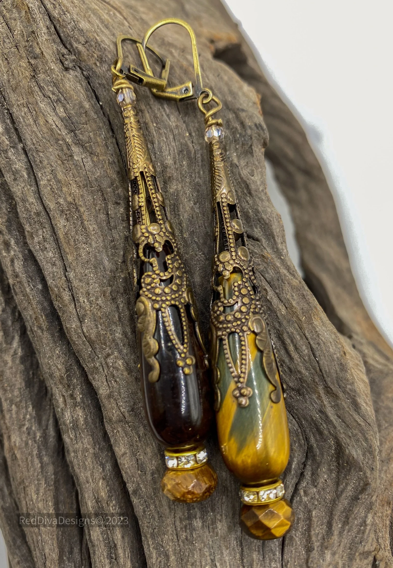 Tiger Eye Teardrop Earrings