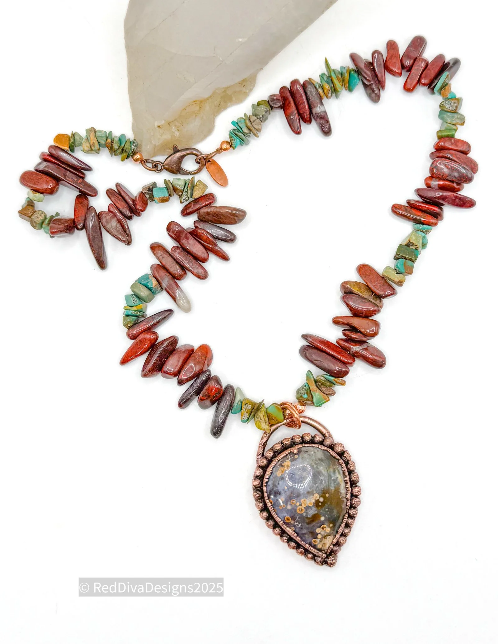 Ocean Jasper Teardrop Necklace