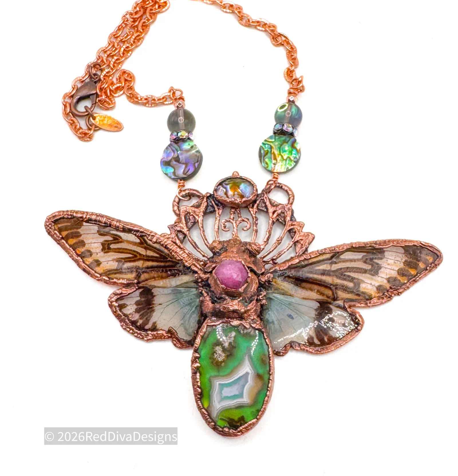 Blue Northern Cicada Necklace