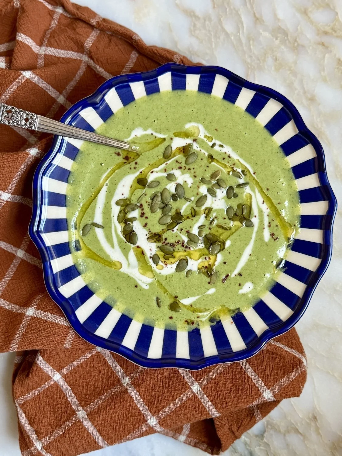 Broccoli Leek and Turnip Soup from Brooklyn Fork & Spoon.