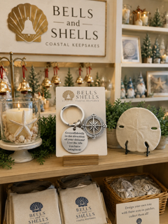 Coastal Compass Keychain by Bells and Shells