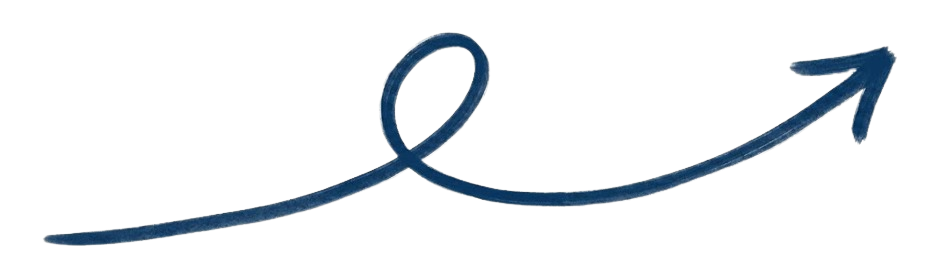 A blue arrow curving slightly upward with a loop near the middle, pointing to the right.