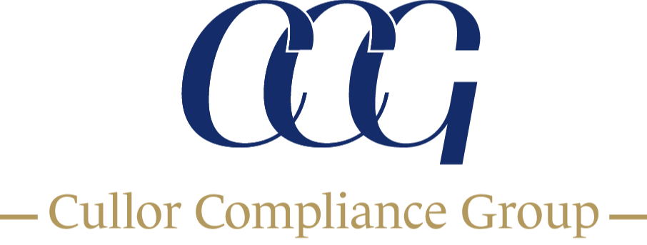 Logo of Cullor Compliance Group with stylized CCG initials and gold and blue colors.