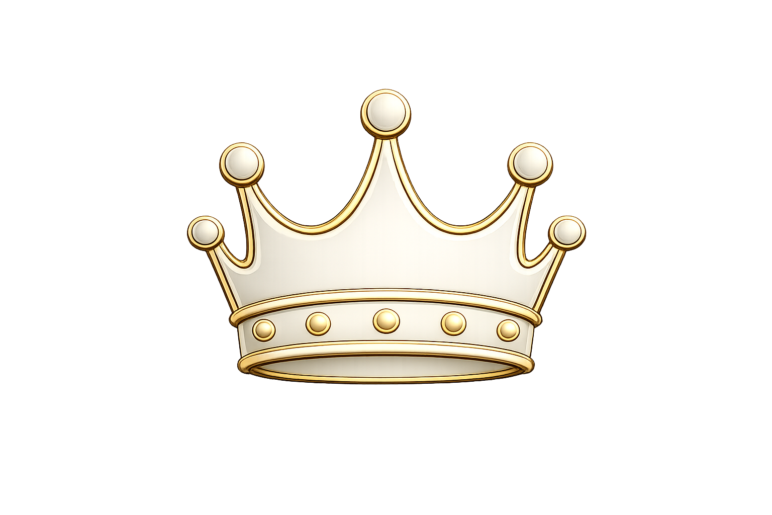 A digital illustration of a gold and white crown with illuminated details, set against a dark, abstract background.
