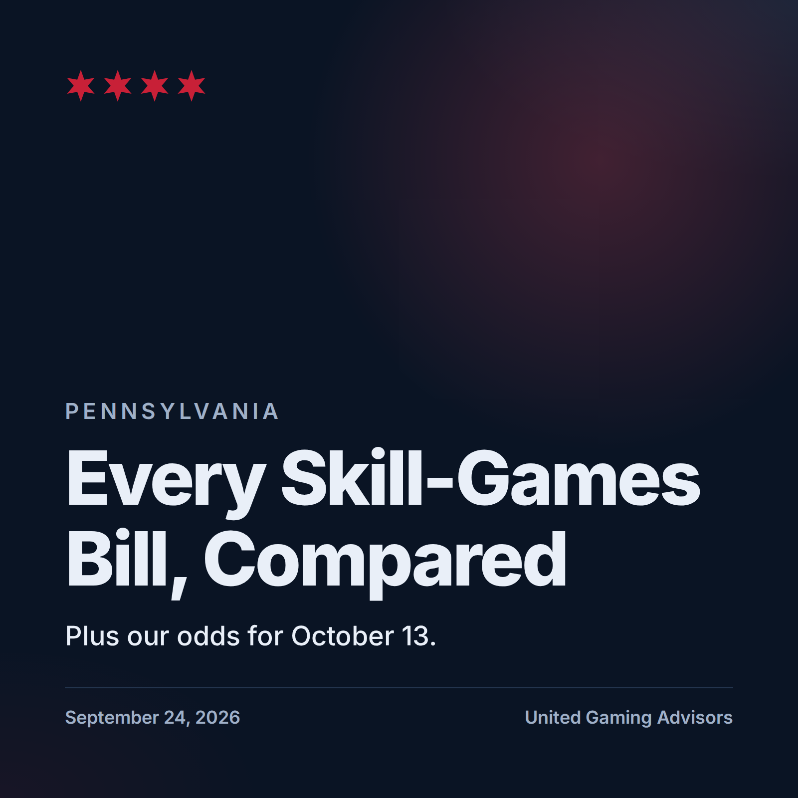 Every Pennsylvania Skill-Games Bill, Side by Side, and Our Odds on October 13
