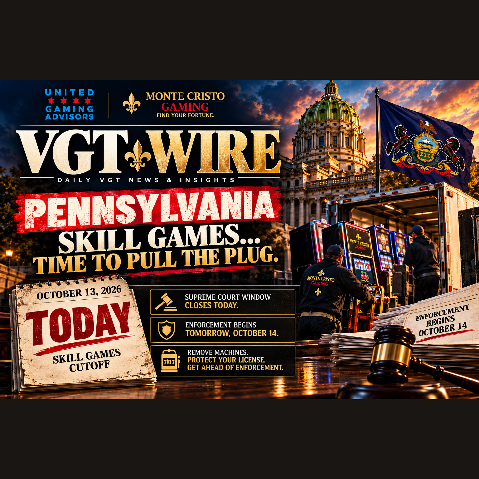 Pennsylvania Skill Games: Today Is the Cutoff. Here Is What Happens Tomorrow Morning, and What Everyone Is Saying.