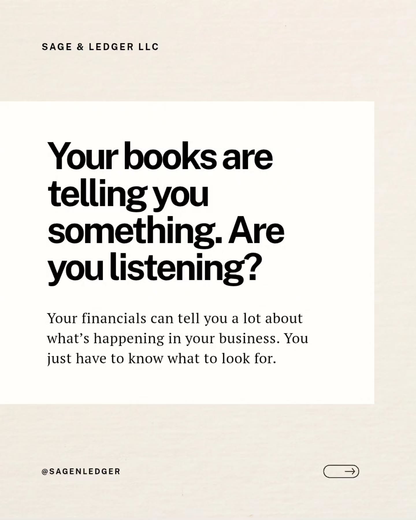 Your books can tell you a lot about what&rsquo;s happening in your business. 🌿

Not just how much money came in or went out, but where you&rsquo;re spending, what&rsquo;s changing, what&rsquo;s becoming more expensive, and where you might need to ta