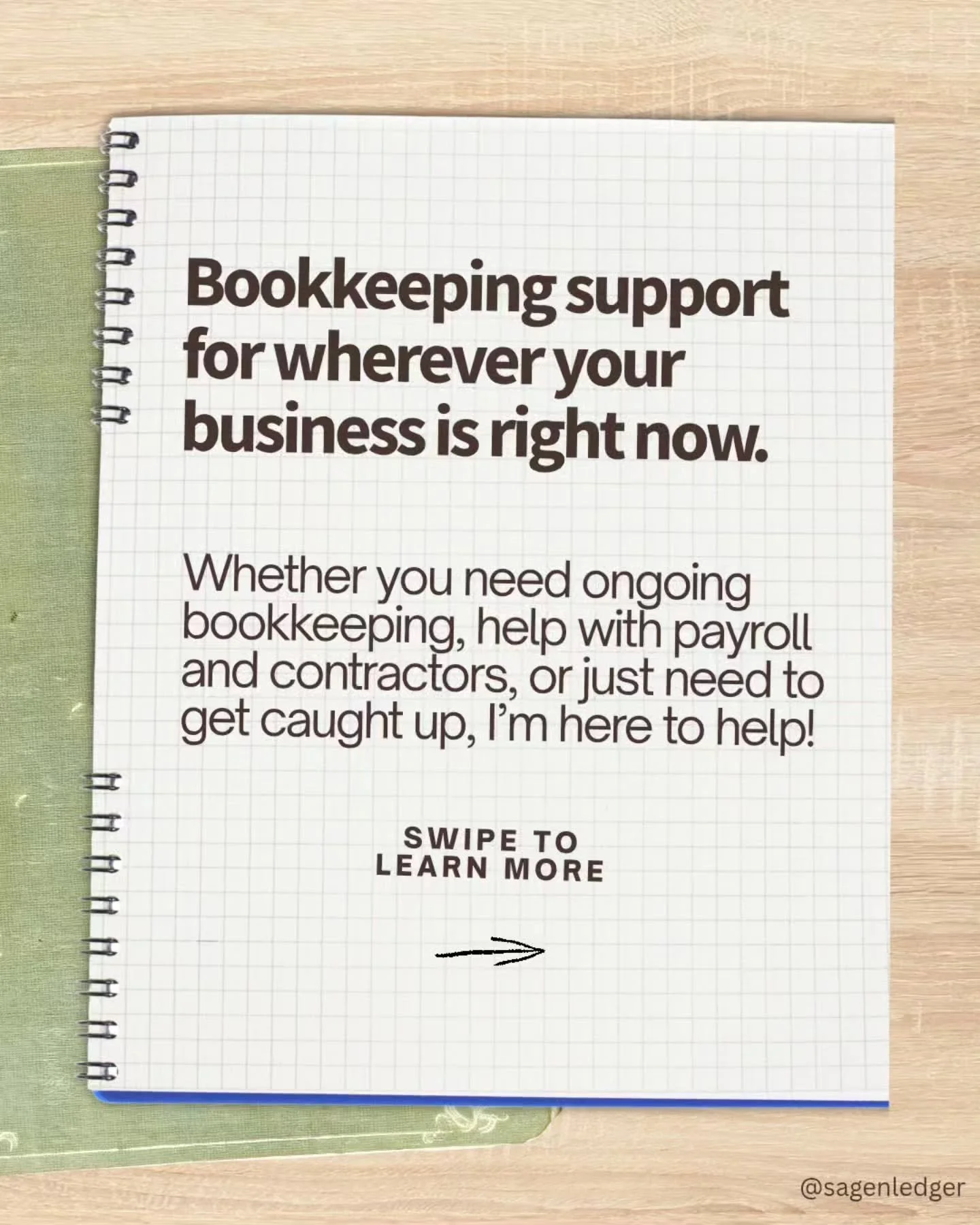 Bookkeeping can look a little different for each business.

Maybe you need someone to take care of your books every month or maybe quarterly check-ins make more sense for where your business is right now. 

Maybe you need help with payroll or contrac