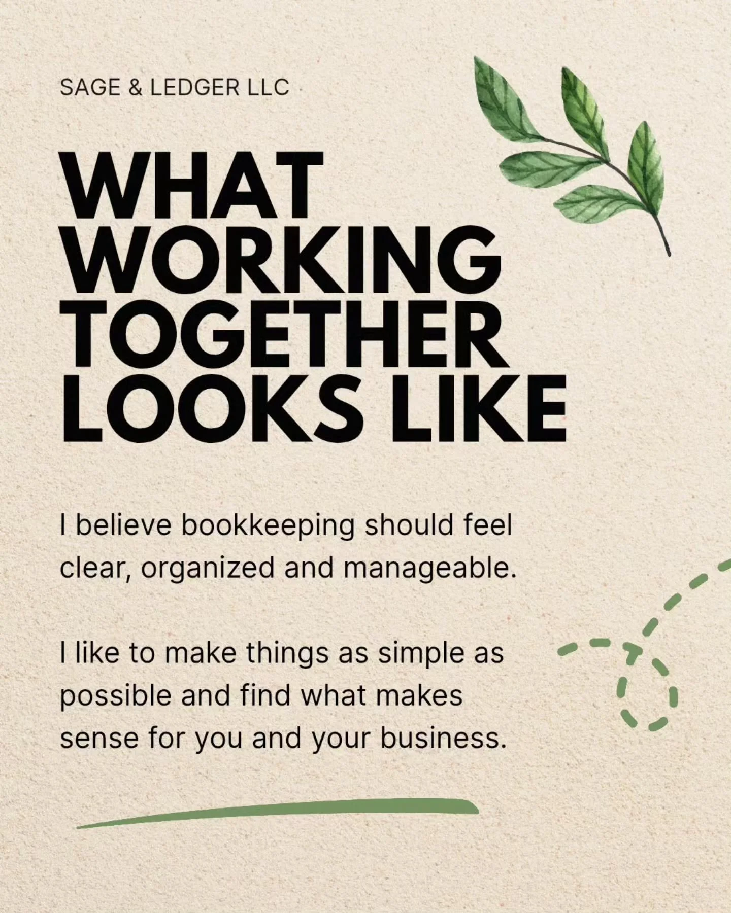 Wonder what it&rsquo;s actually like to work with a bookkeeper? 

I want the process to feel straightforward, personal, and manageable from the start.

We&rsquo;ll begin with a conversation about your business and where things stand. From there, I&rs