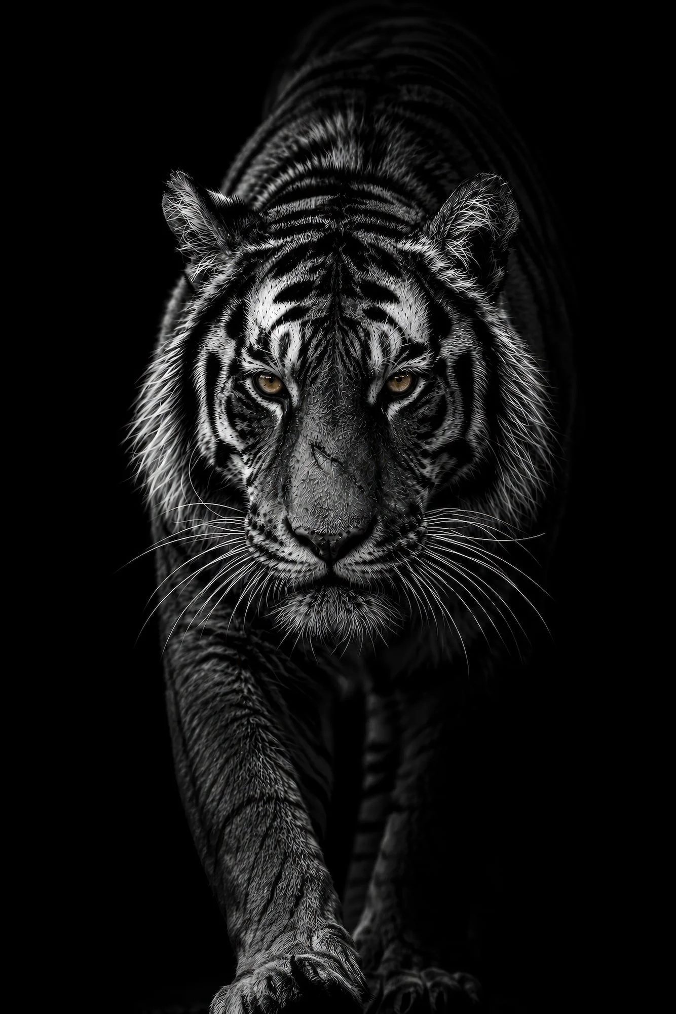 Tiger Portrait — Black and White Fine Art Print