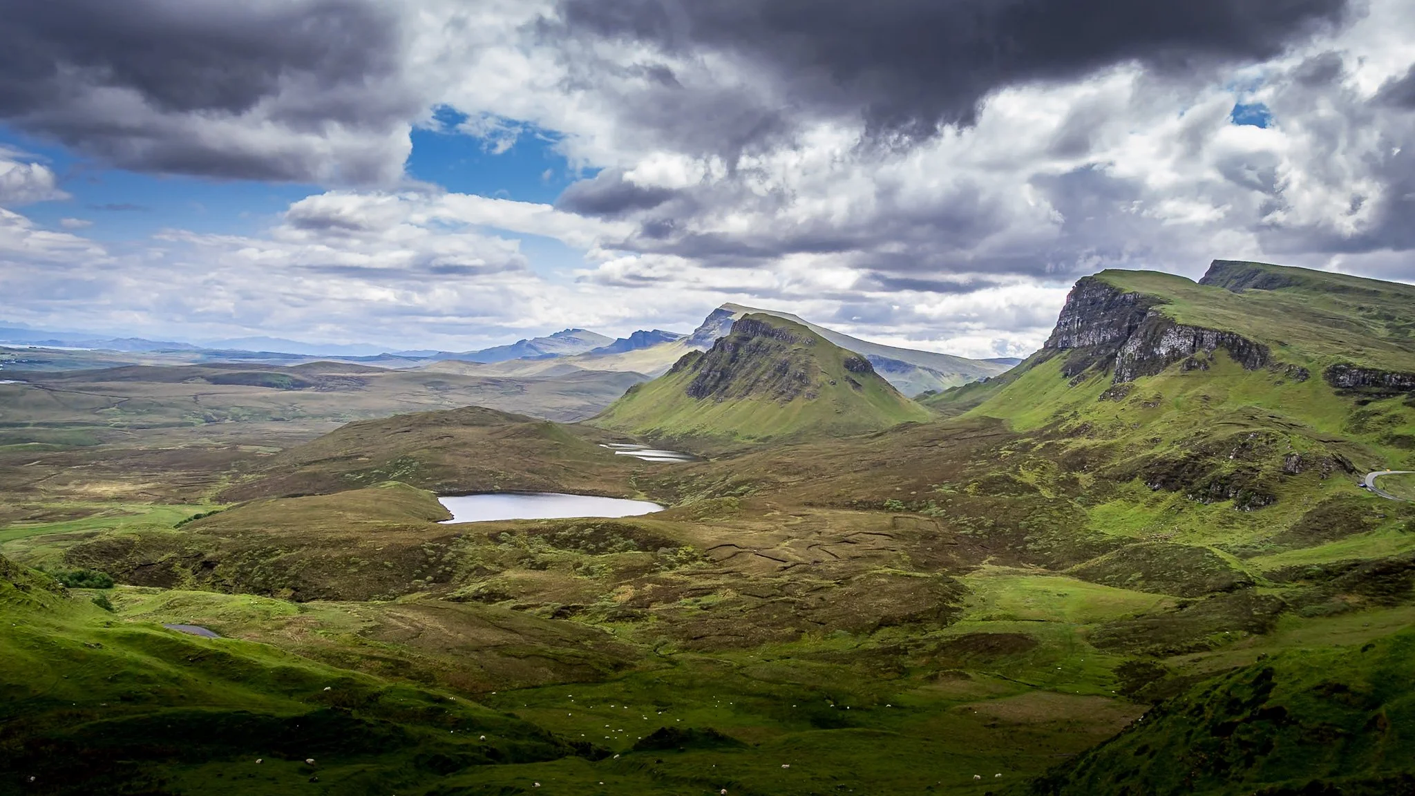 Dramatic Scottish highlands with loch, wall art print