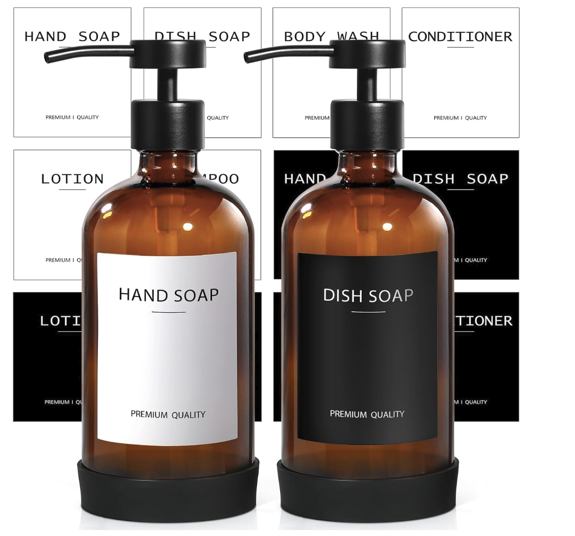These soap dispensers are great for the bathroom or kitchen. They're sleek and modern.