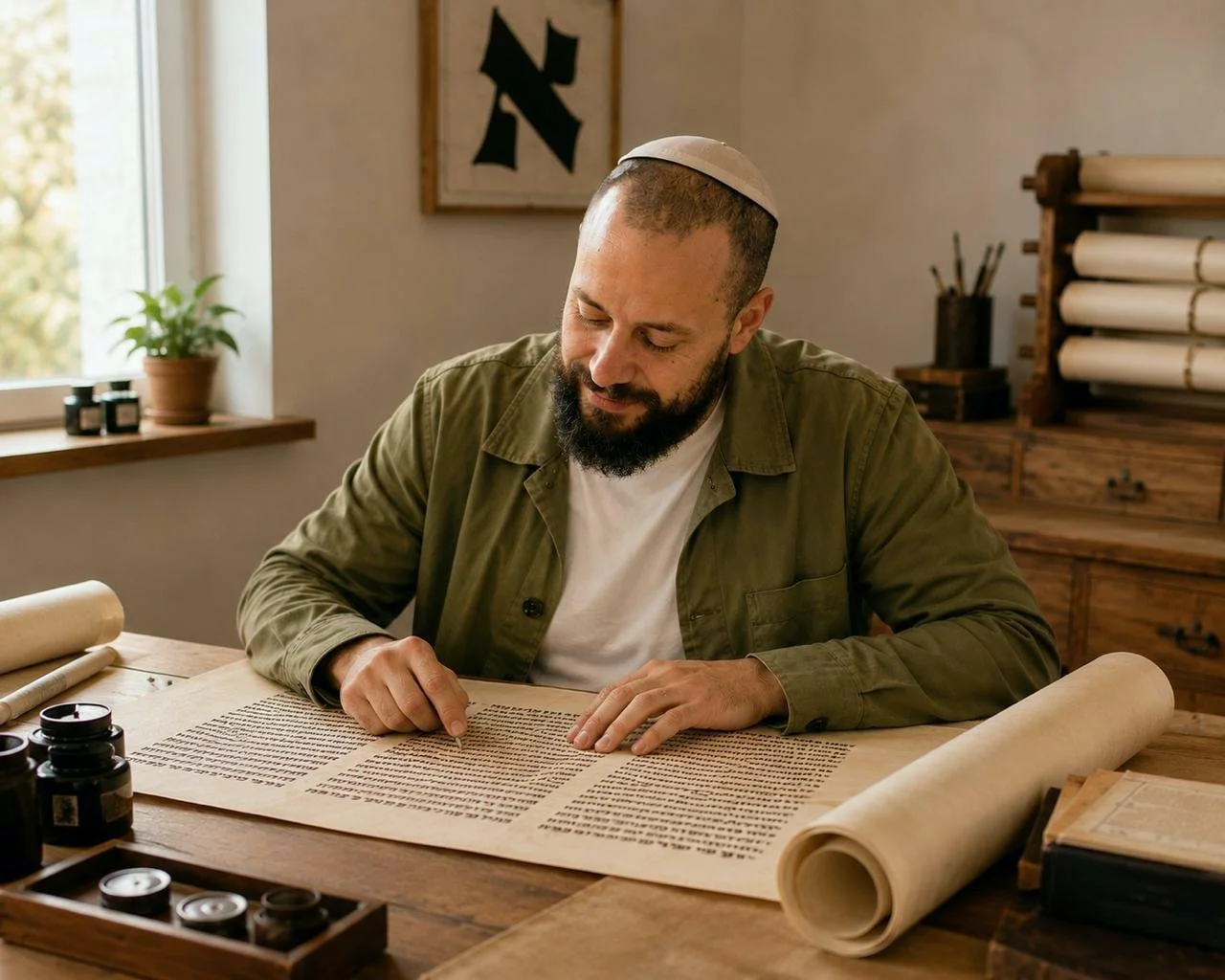 Amijai Benderski, sofer STaM trabajando en su estudio