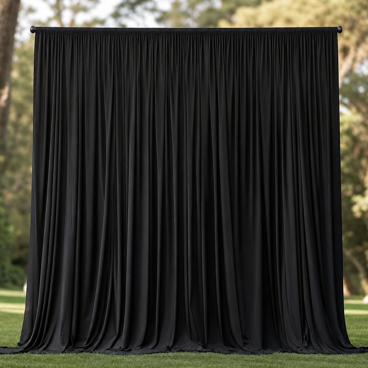 Black draped backdrop available for Reflections Photo Booth events