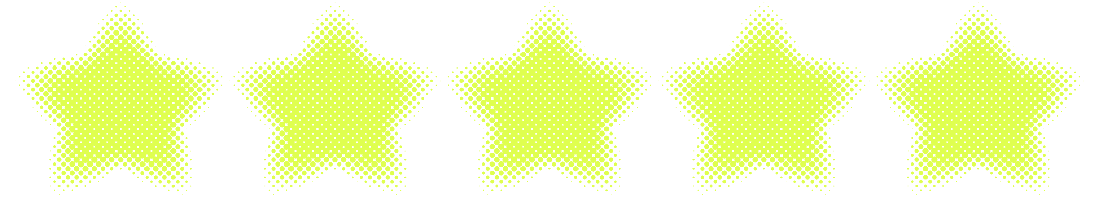5 yellow-green stars