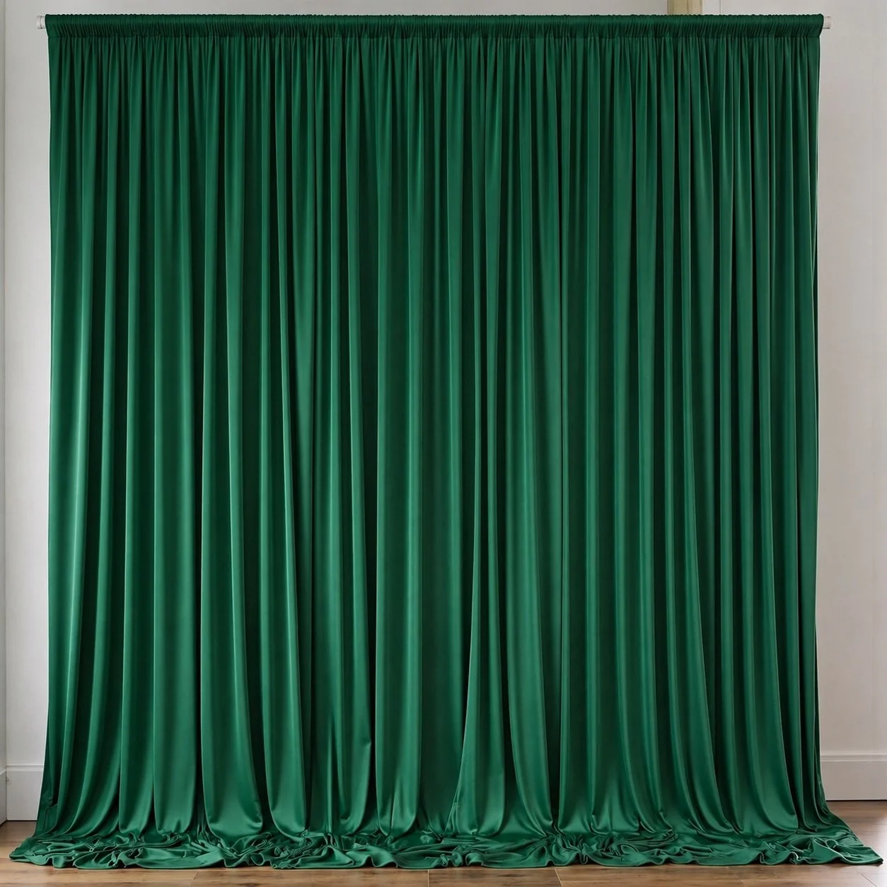 Green draped backdrop available for Reflections Photo Booth events