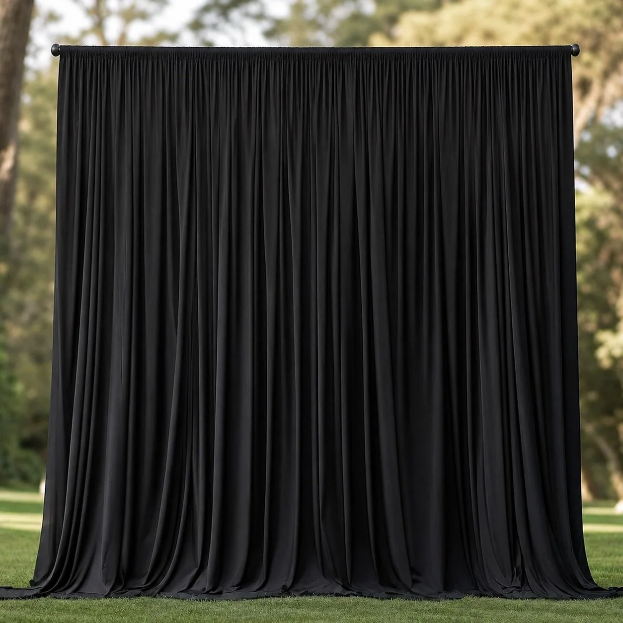 Black draped backdrop available for Reflections Photo Booth events
