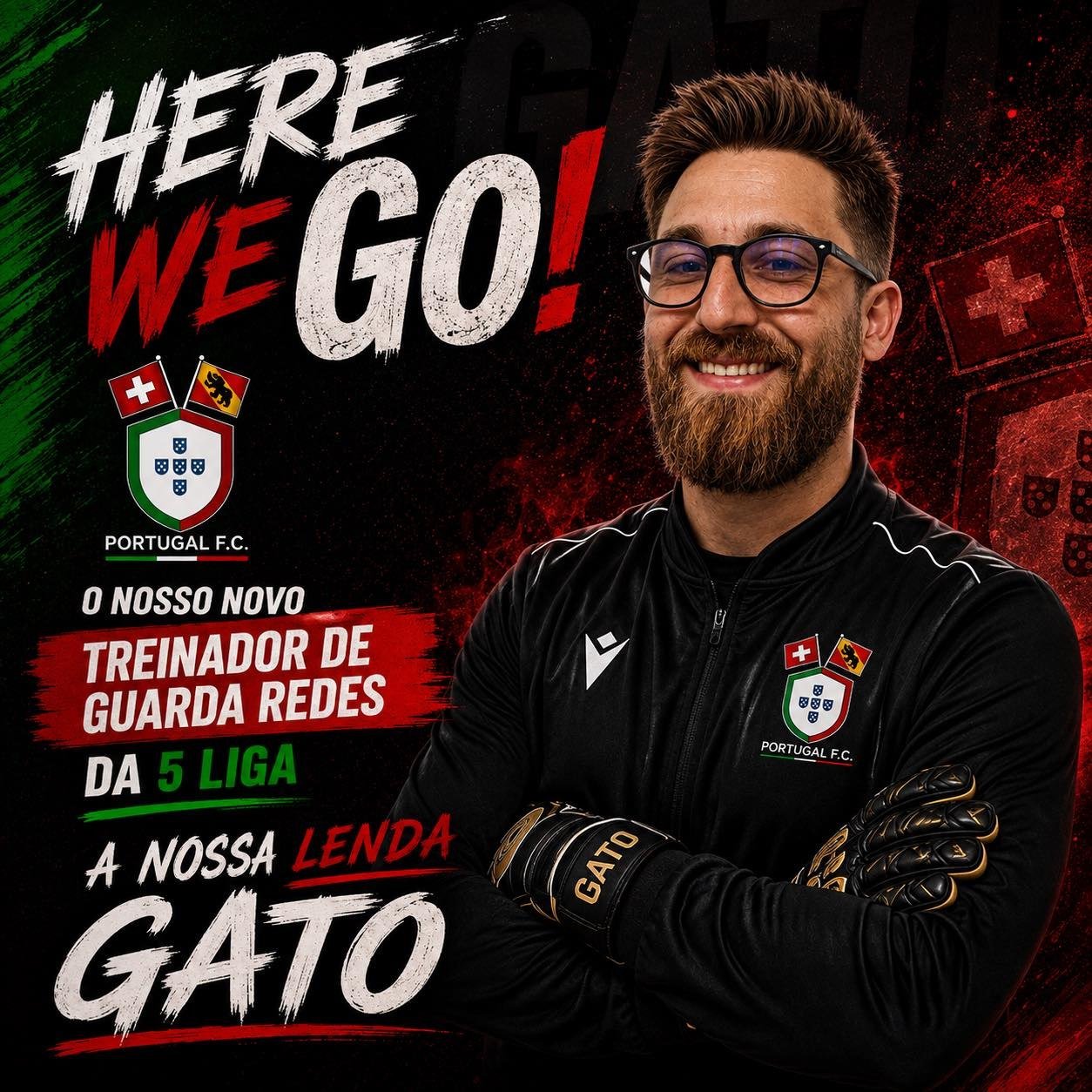 🇵🇹❤️💚 DEIXOU A BALIZA, MAS N&Atilde;O DEIXOU O CLUBE! 💚❤️🇵🇹

&Eacute; com enorme orgulho que anunciamos o Gato como o nosso novo Treinador de Guarda-Redes da 5.&ordf; Liga! 🧤⚽🔥

Depois de tantos anos a defender a nossa baliza, a nossa lenda a