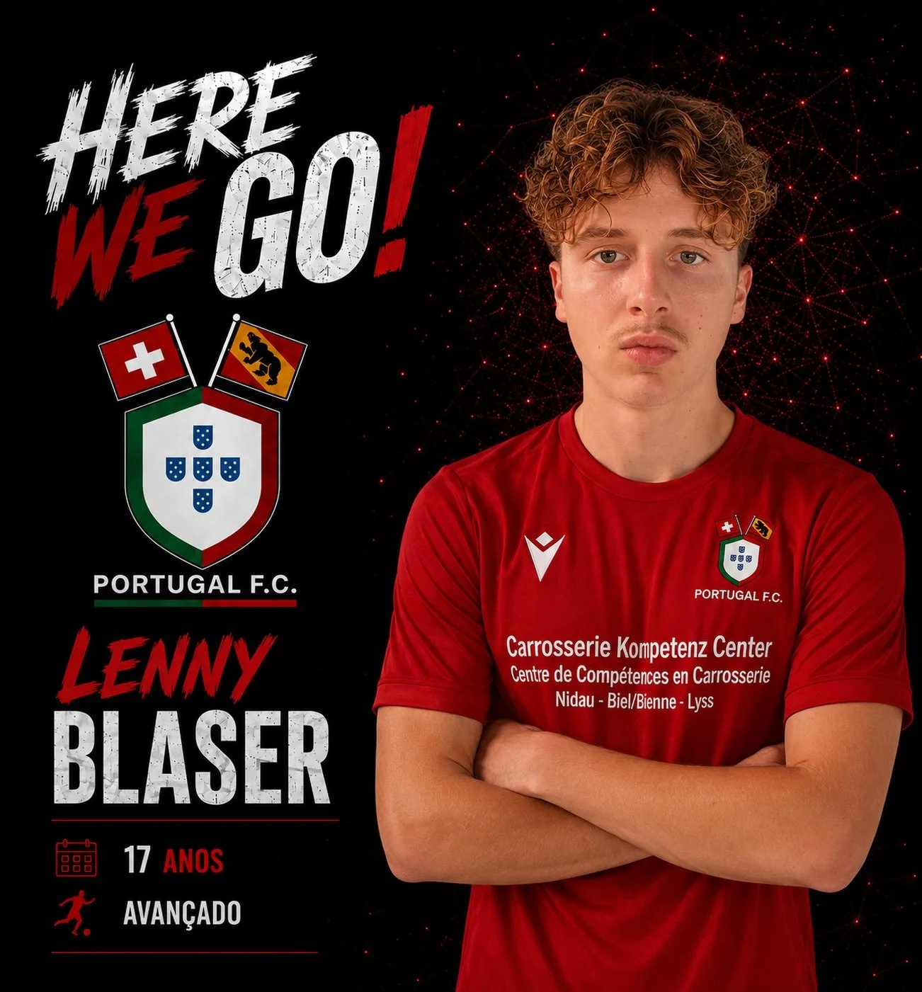 🇵🇹❤️💚 𝗕𝗘𝗠-𝗩𝗜𝗡𝗗𝗢, 𝗟𝗘𝗡𝗡𝗬! 💚❤️🇵🇹

&Eacute; com enorme orgulho que damos as boas-vindas a Lenny Blaser ao Portugal FC! ⚽🔥

Aos 17 anos, Lenny chega ao nosso clube com muita juventude, ambi&ccedil;&atilde;o e vontade de evoluir. 💪🇵🇹