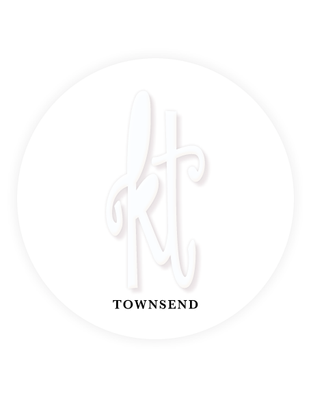 Logo with stylized initials 'kt' and the word 'TOWNSEND' underneath on a white circle background.