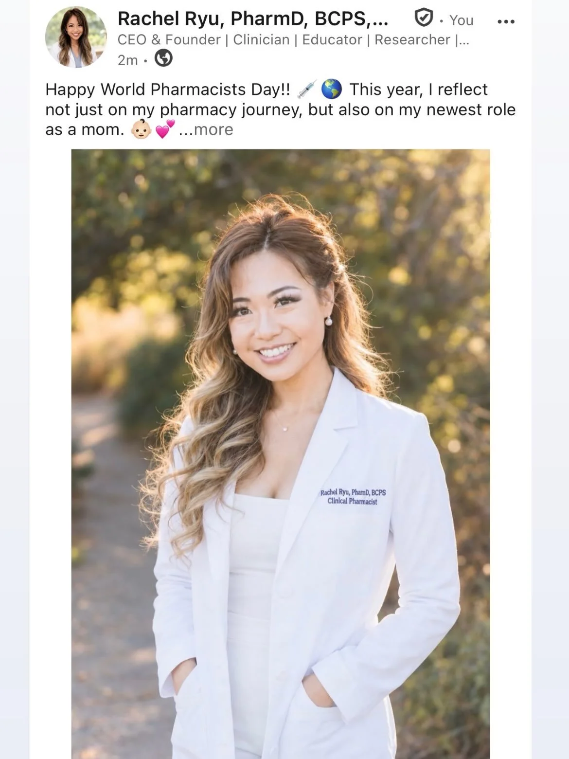 Happy World Pharmacists Day!! 💉🌎 This year, I reflect not just on my pharmacy journey, but also on my newest role as a mom. 👶🏻💕

Becoming a first-time mom this year has given me a new perspective on healthcare. Experiencing it from the other sid