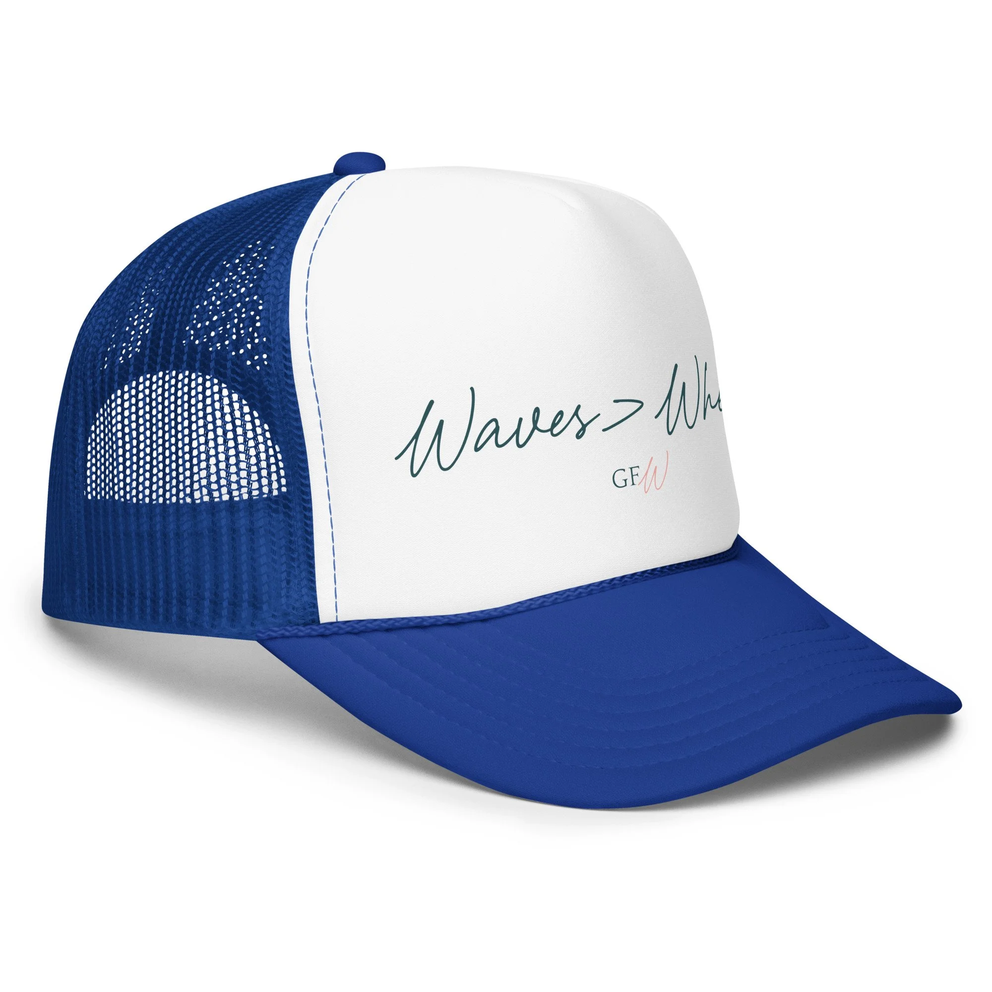 Waves>Wheat Foam trucker hat