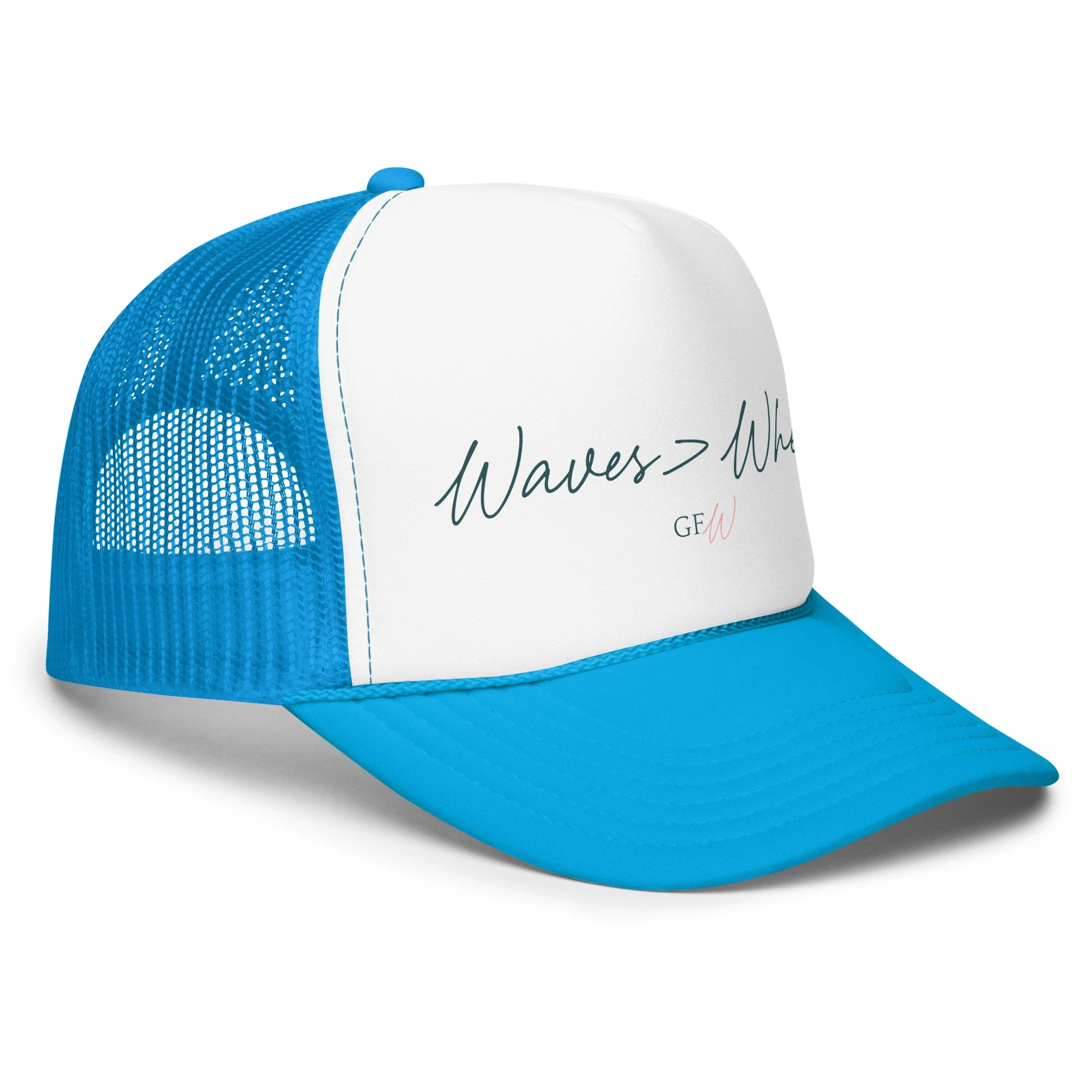 Waves>Wheat Foam trucker hat