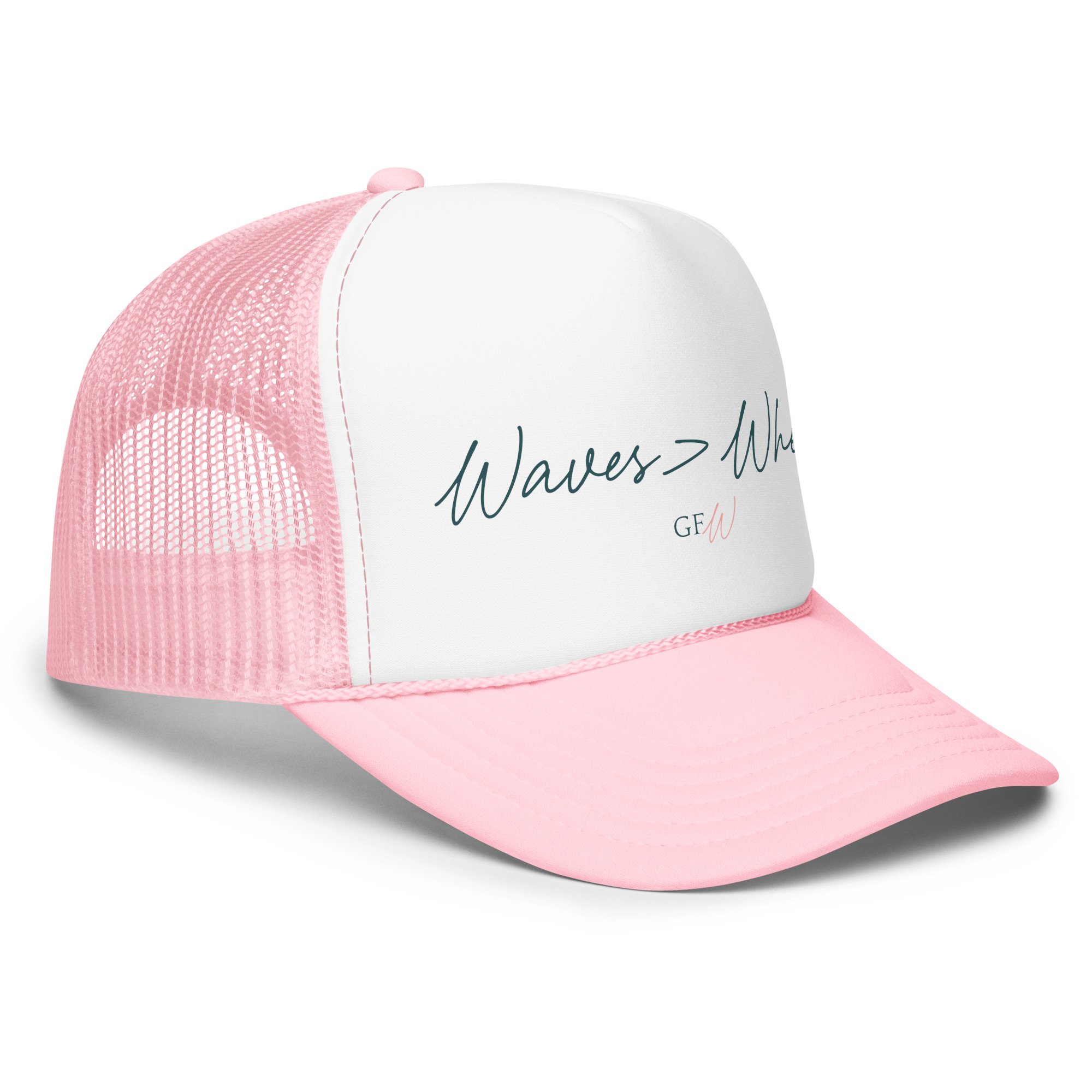 Waves>Wheat Foam trucker hat