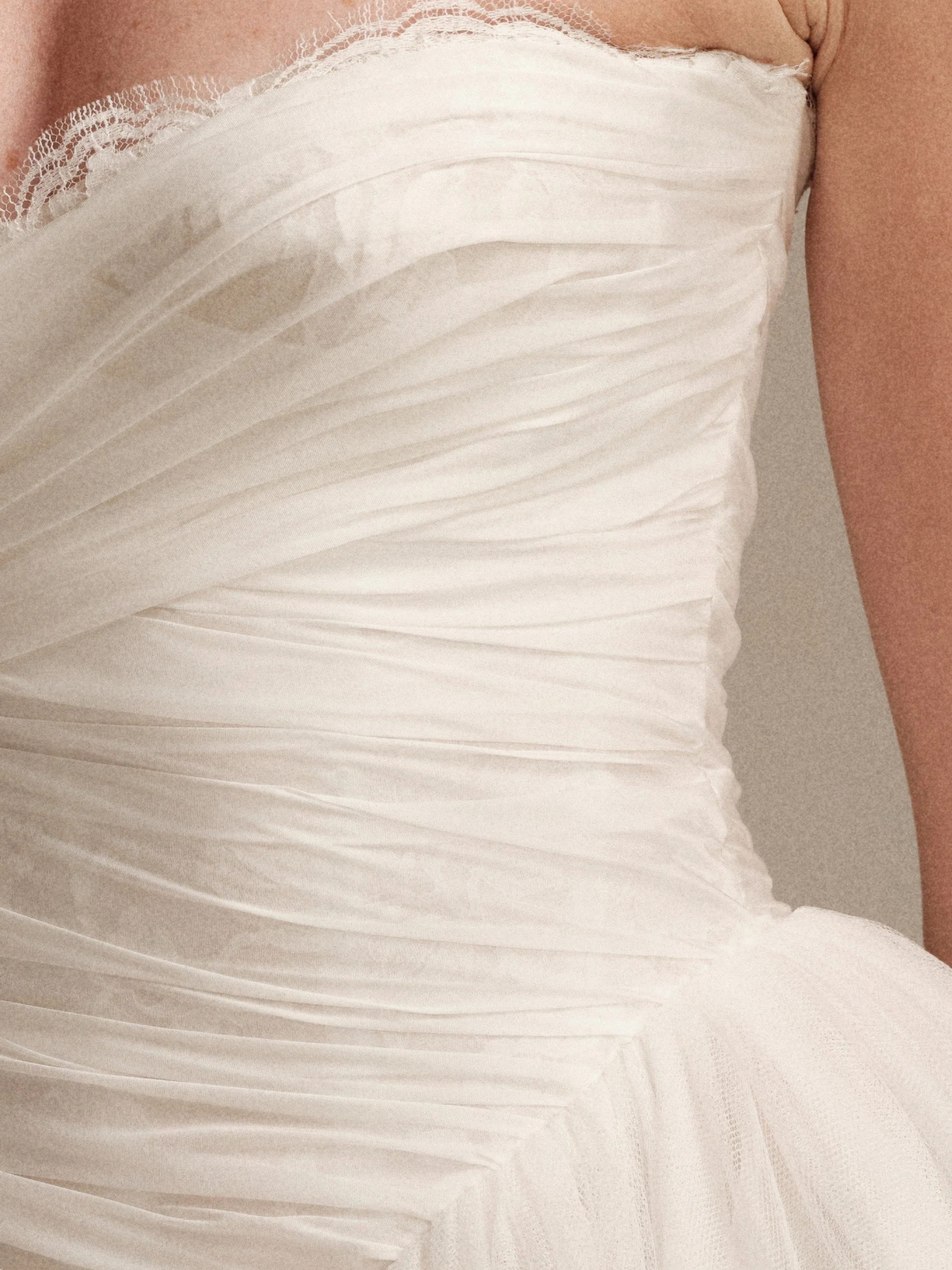 Aura Chantilly Lace and hand wrap silk chiffon bodice