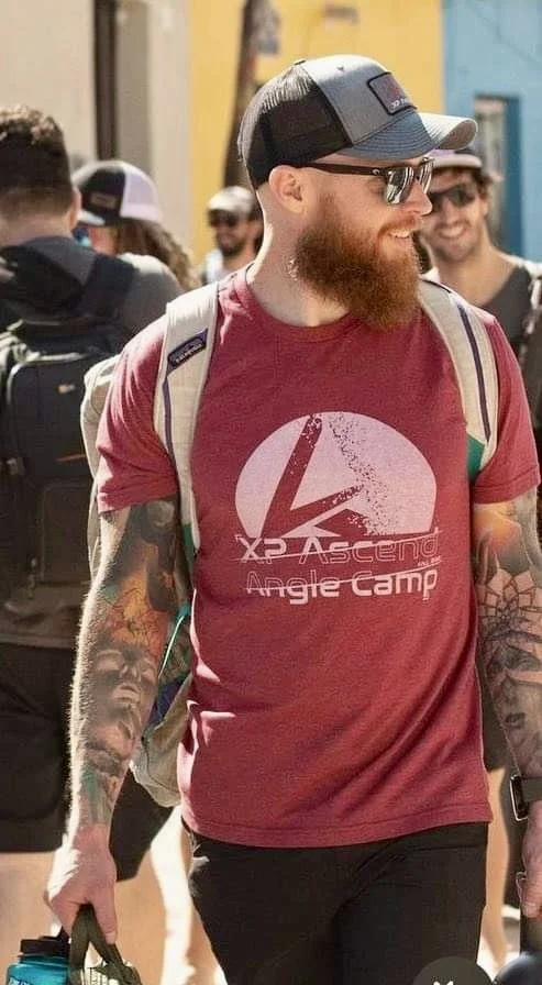 Bryan, Shred XP coach, in a AscendFall Angle Camp shirt