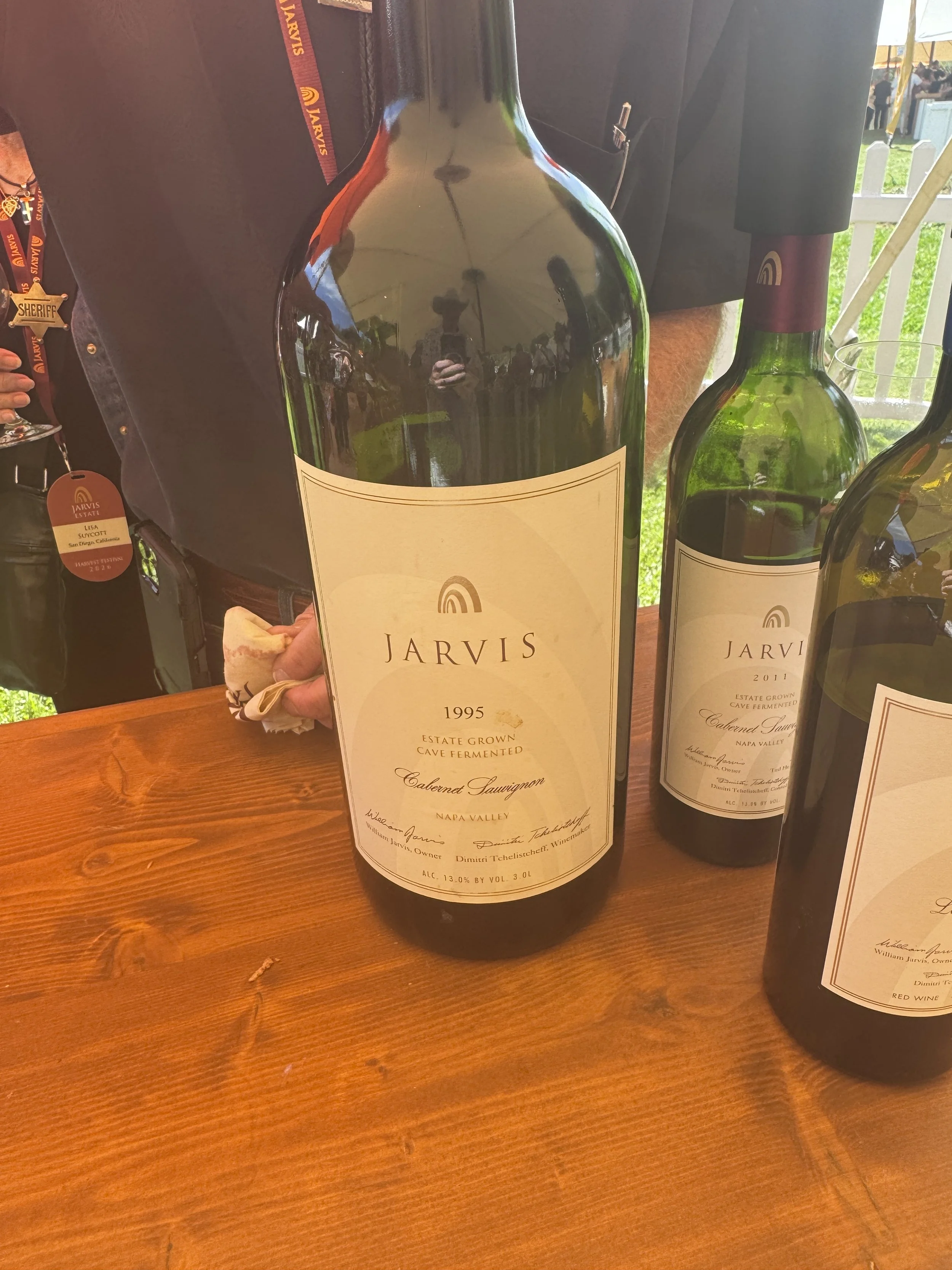 Large-format Jarvis Estate Cabernet Sauvignon bottle at the 2026 Harvest Festival