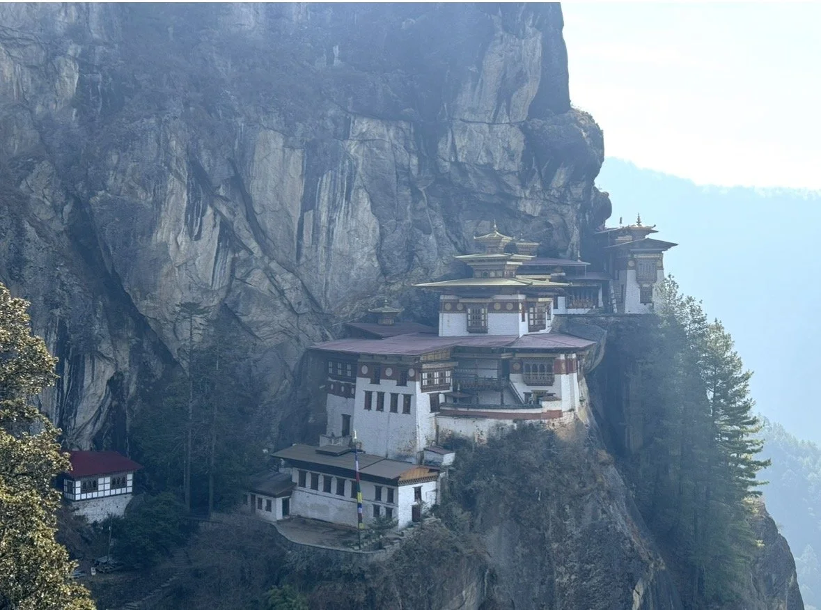 View of Tiger's Nest Monastery during the hike in Paro, Bhutan