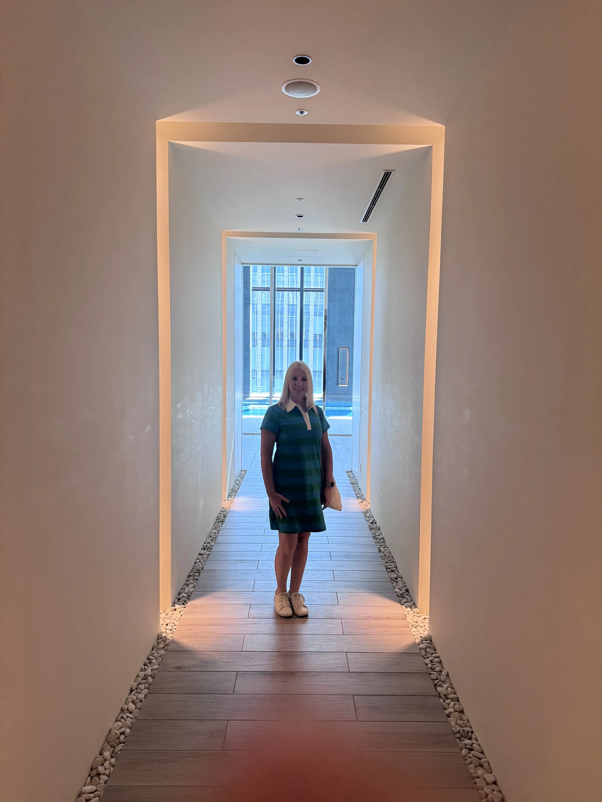 Spa hallway leading to the indoor pool at Conrad Osaka