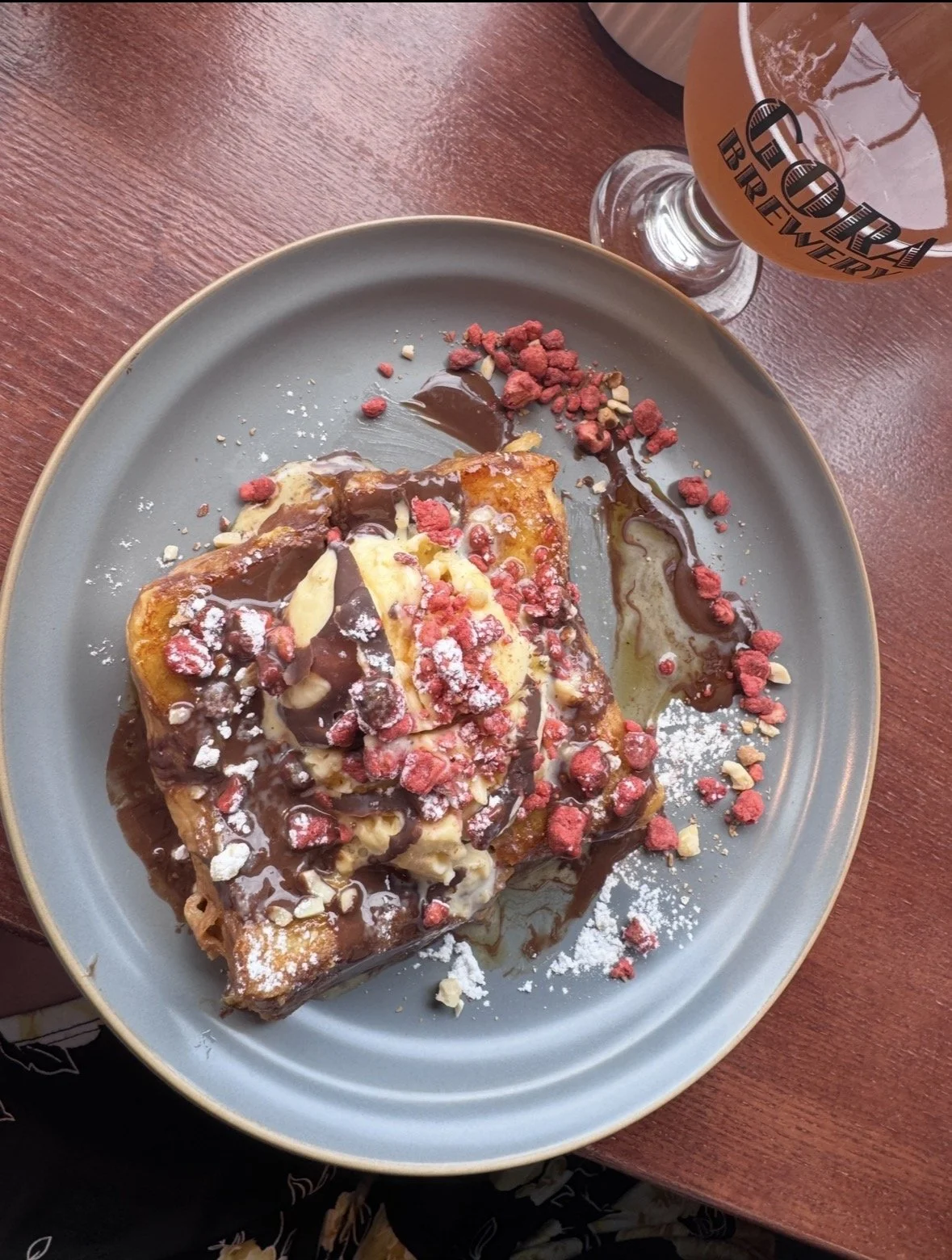 French toast and drinks at Brewers Cafe in Hakone
