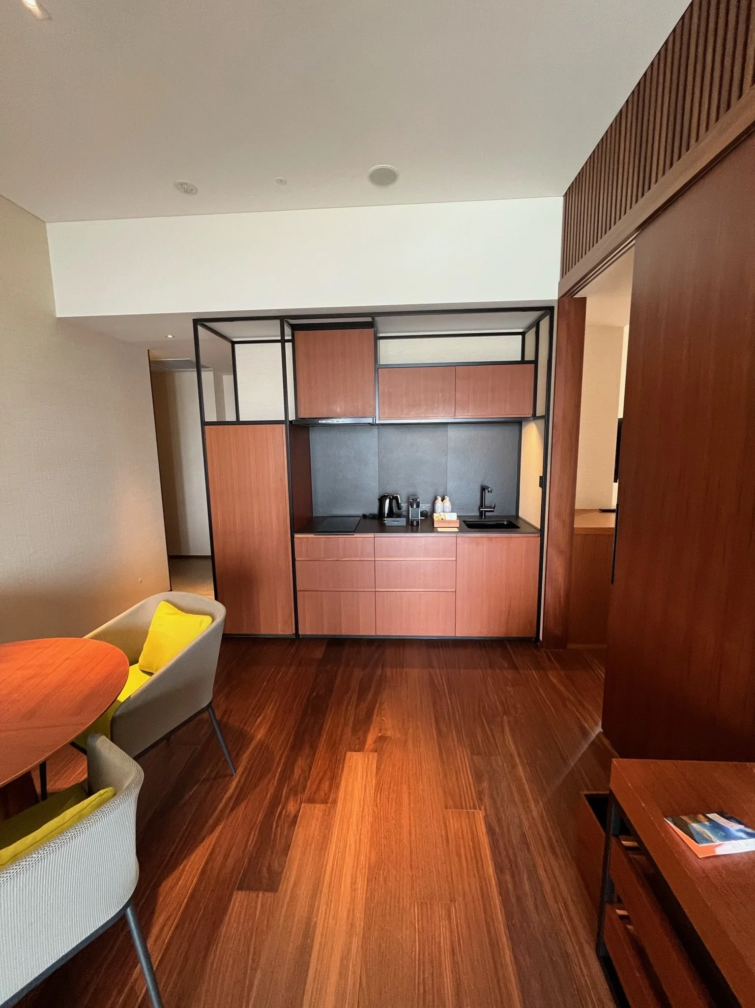 Kitchenette and dining area in a suite at Hyatt Regency Seragaki Island Okinawa