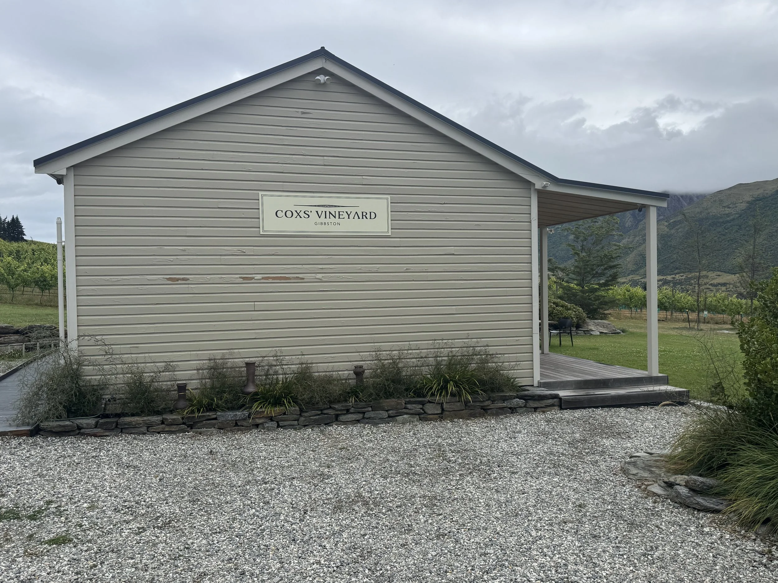 Cox's Vineyard tasting room in Gibbston, Central Otago