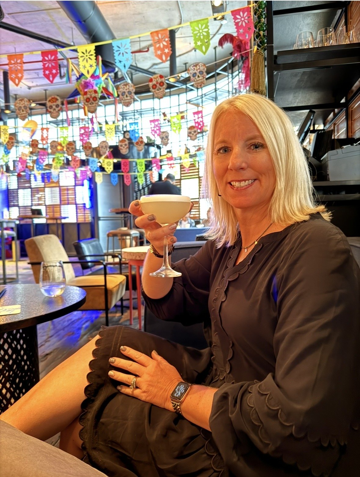 Enjoying cocktail at Carnaval Bar Lima Peru