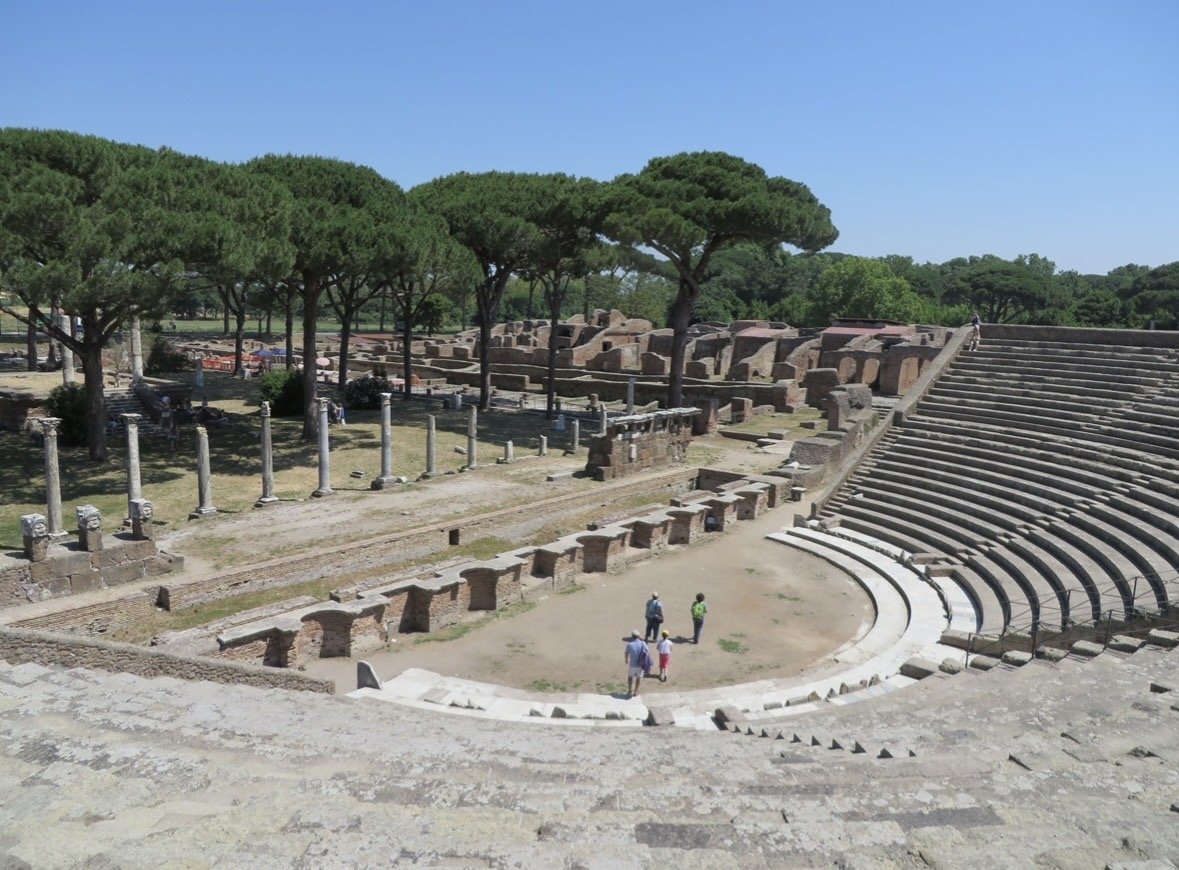 Ancient Roman amphitheater at Ostia Antica near Rome