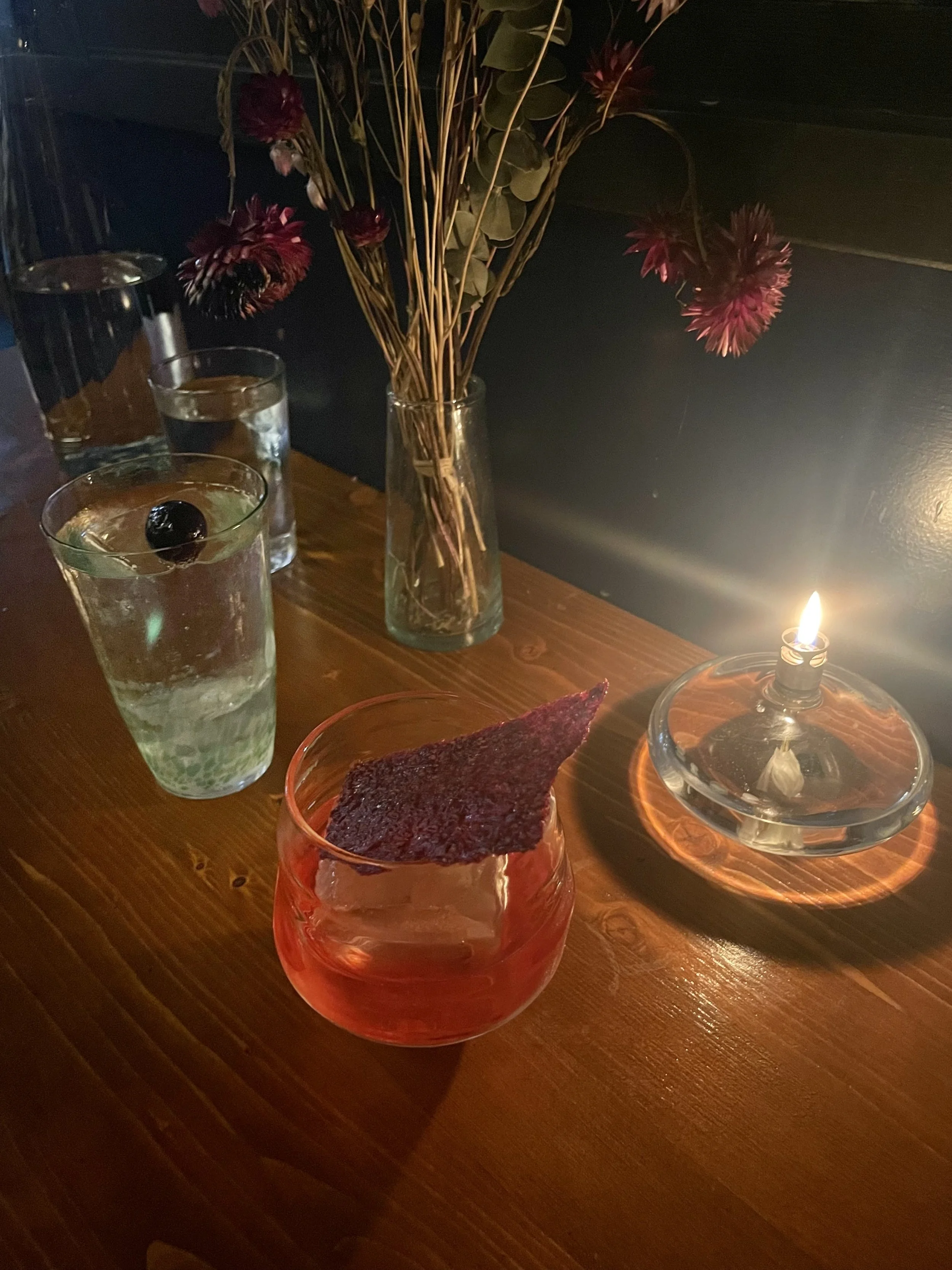 Signature cocktails served at Little Red Door cocktail bar in Paris
