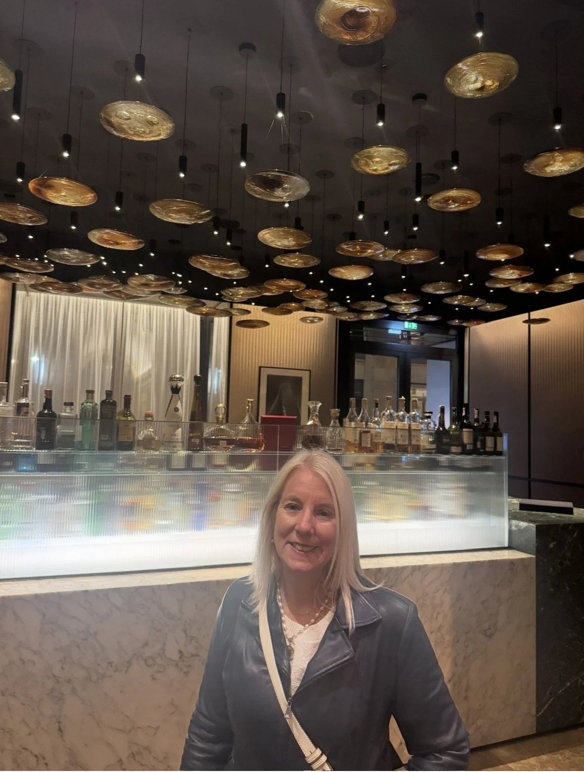 Park Hyatt Milan bar with gold ceiling design
