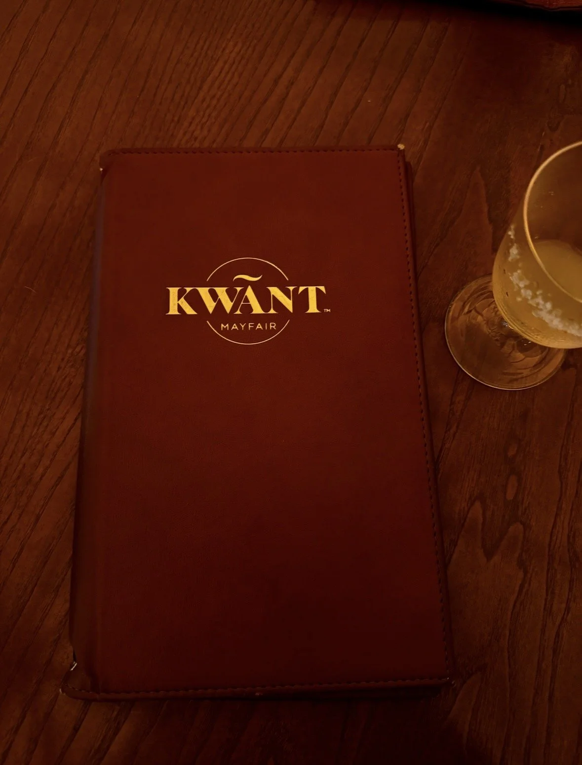 Kwānt Mayfair cocktail bar menu cover